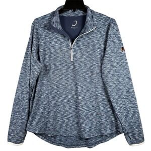 Zero Restriction Ladies Shae Zip Mock Golf Pullover‎ XL Heather Blue Performance
